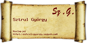 Sztrul György névjegykártya
